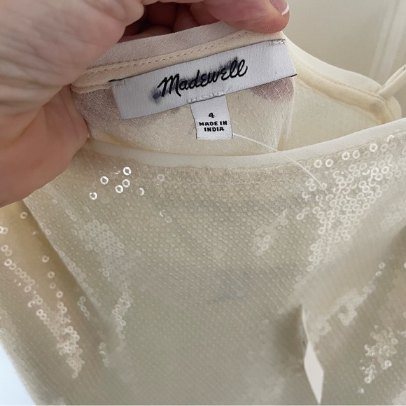 NEW WITH TAGS Madewell x Aimee Song Alabaster Cream Sequin Slip Maxi Dress 4 - Picture 10 of 11